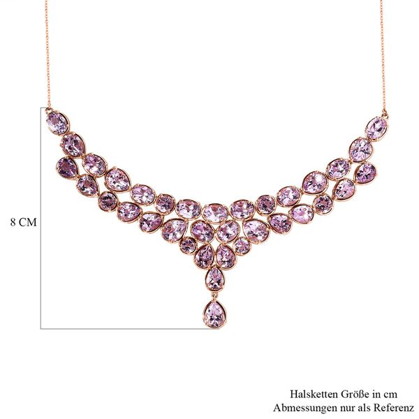 Rose de France Amethyst Collier, ca. 45 cm, 925 Silber rosévergoldet ca. 35.67 ct image number 6