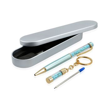 T&uuml;rkis Edelstein Stift-Set, Blau