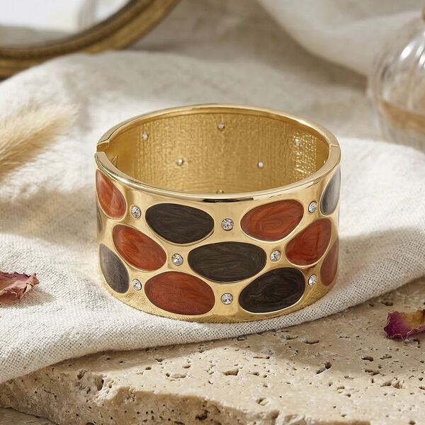 Wei&szlig;er Kristall Armreif ca. 17 cm emailliert image number 2