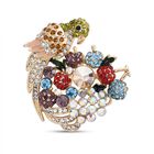 Mehrfarbiger Kristall Brosche  Gelb