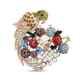 Mehrfarbiger Kristall Brosche  Gelb