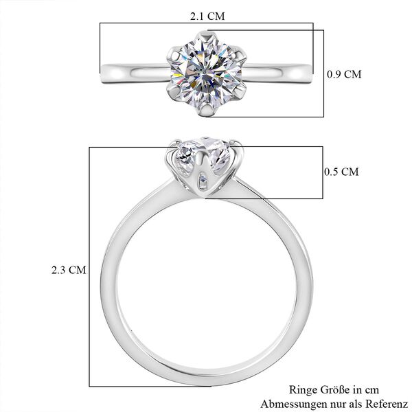 Moissanit Ring, 925 Silber platiniert, ca. 0,93 ct image number 5