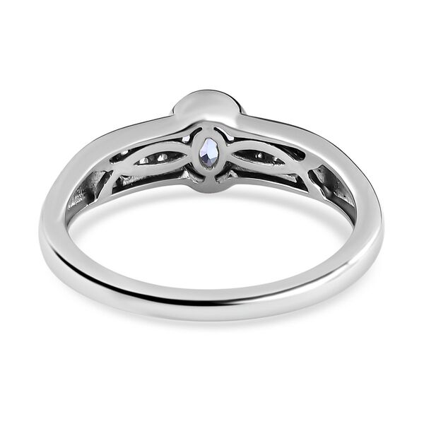 Tansanit und wei&szlig;er Zirkon-Ring - 0,46 ct. image number 6