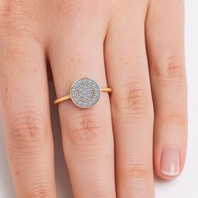 LUXURIANT SI-GH Labor Diamant Ring, 925 Silber 750 Gelbgold Vermeil - 0,50 ct.