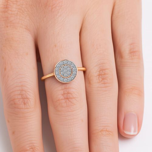 Lab Grown Diamant SI Ring 925 Silber 750 Gelbgold Vermeil (Größe 17.00) ca. 0,53 ct image number 2