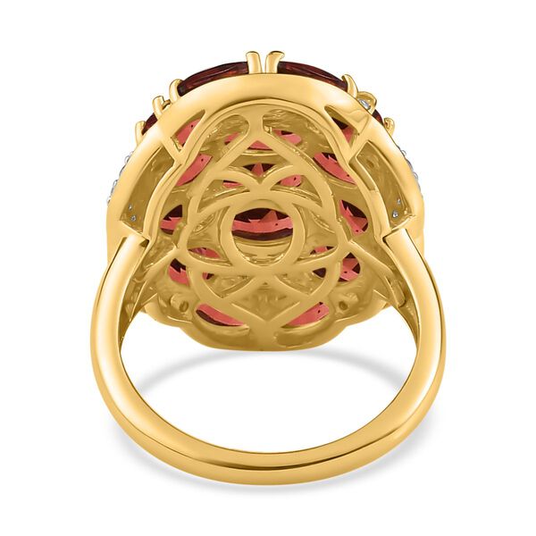 Mosambik Granat und Zirkon-Cluster-Ring - 6,58 ct. image number 6