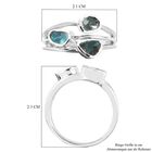 Handgearbeiteter Polki Blauer Diamant Ring 925 Silber Platin-Überzug image number 5
