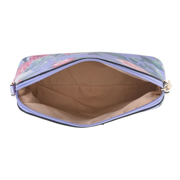 Passage - 4er-Set, Handtasche, Crossbody Tasche, Clutch und Brieftasche mit Blumen Muster, Lila image number 8