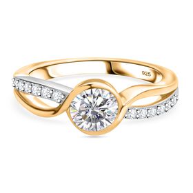 Moissanit Bicolor Ring, ca. 0,99 ct.
