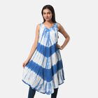Tie Dye Kleid, Einheitsgröße, Weiß und Hellblau image number 1