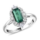 LUXORO AAA Pirineu Lagoon Tourmaline, Wei&szlig;er Diamant Ring 417 Gold (Gr&ouml;&szlig;e 20.00) ca. 1,62 ct