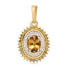 AA Natürlicher goldener Tansanit, Gelber Diamant Anhänger 925 Silber 750 Gelbgold Vermeil ca. 1.11 ct