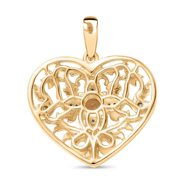 AA nat&uuml;rlicher goldener Tansanit und Moissanit Anh&auml;nger, ca. 0,34 ct. image number 5