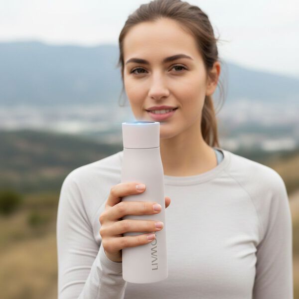 LIVMORE UVC-Flasche mit LED Anzeige, 500ml , 7x24,5cm, Wei&szlig; image number 2