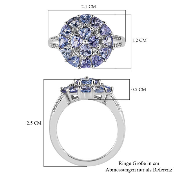 Tansanit und Zirkon Ring - 2,03 ct. image number 7