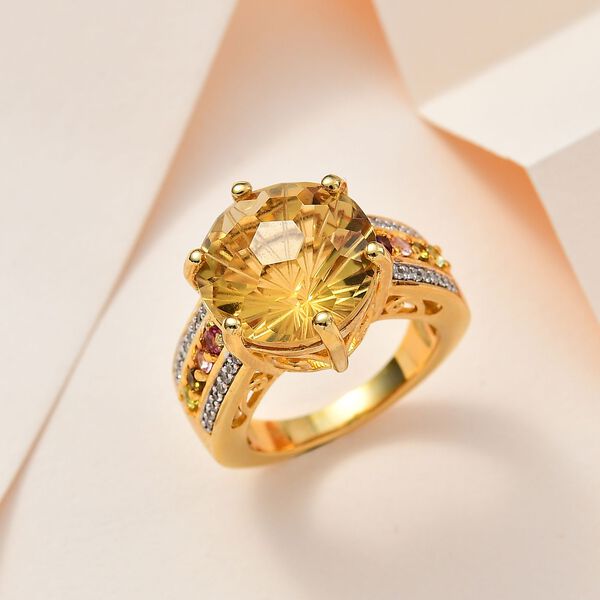 Citrin, mehrfarbiger Turmalin und Zirkon-Ring - 10,01 ct. image number 2