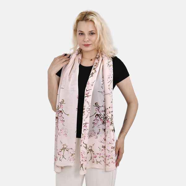 LA MAREY - 100% Maulbeeren-Seidenschal, Chiffon, 60x170 cm, Hellrosa image number 8