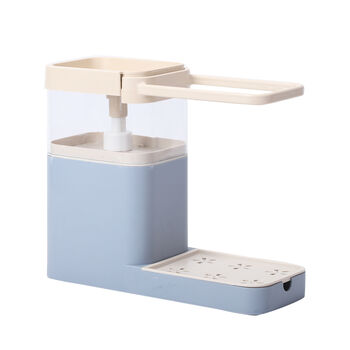 Fl&uuml;ssigseifenspender mit Aufh&auml;nger, Blau und Creme