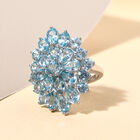 Kambodschanischer, blauer Zirkon-Ring, 925 Silber platiniert  ca. 14,89 ct image number 2
