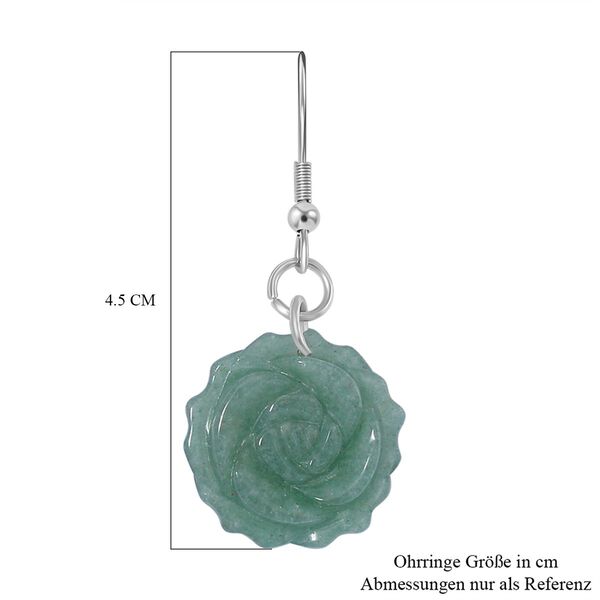 Handgeschnitzte, gr&uuml;ne Aventurin-Ohrringe - 25 ct. image number 5