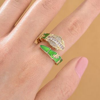 Wei&szlig;er Zirkonia Ring Nickelfreies Messing emailliert (Gr&ouml;&szlig;e 18.00)