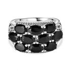 Schwarzer Spinell Ring Edelstahl (Größe 17.00) ca. 6,35 ct