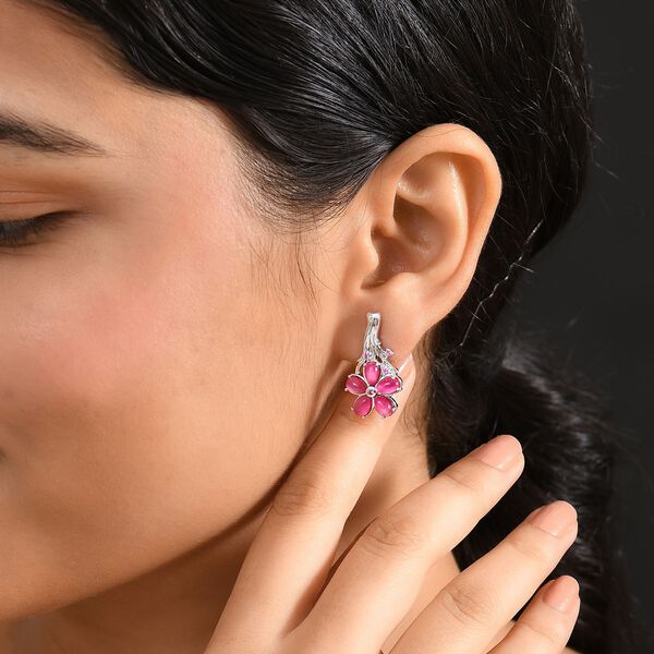 GP Italian Garden Kollektion - Maulbeer Mondstein, rosa Saphir, Kanchanaburi blaue Saphir Ohrringe - 4,71 ct. image number 4