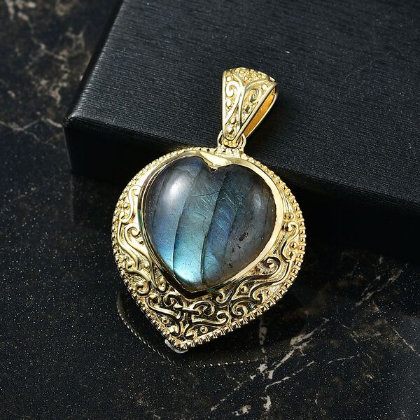 Labradorit Anh&auml;nger Messing Nickelfreies Messing ca. 20,28 ct. image number 2