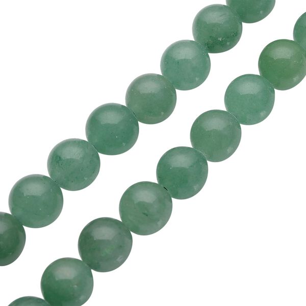 Gr&uuml;ne Aventurin Halskette, ca. 45 cm, 925 Silber rhodiniert ca. 306,00 ct image number 4