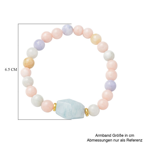Flexibles Aquamarin und Beryll-Armband, 18 cm, goldfarben ca. 115,00 ct image number 3