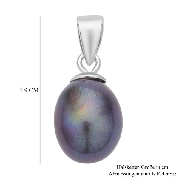 2er Set, S&uuml;&szlig;wasserzuchtperlen Ohrringe und Anh&auml;nger, 925 Silber, 925 Silber rhodiniert, Pfau image number 5