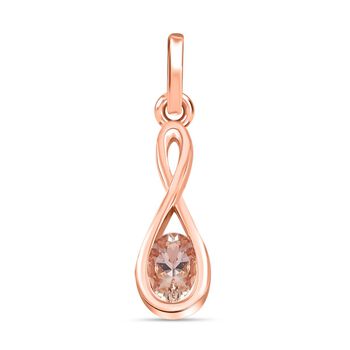 AA Morganit Anh&auml;nger 925 Silber 750 Ros&eacute;gold Vermeil ca. 0,49 ct.