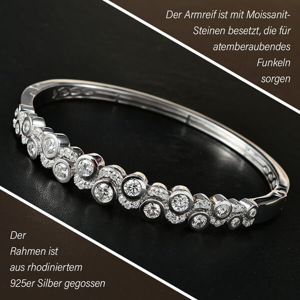 Moissanit Armreif, 19 cm - 4,52 ct. image number 3