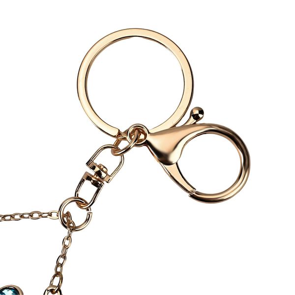 3er-Set - Mehrfarbiger Kristall-Schlüsselanhänger, Pfau image number 3