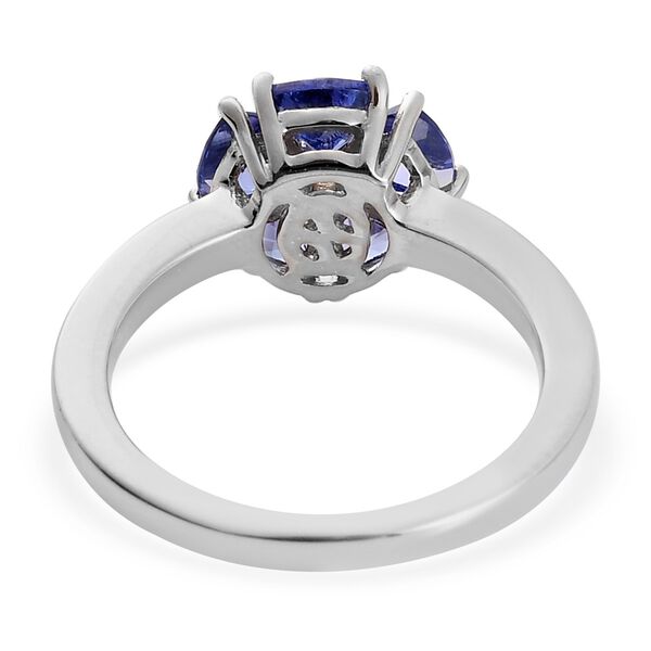 Tansanit und Zirkon Ring 925 Silber Platin-&Uuml;berzug image number 5