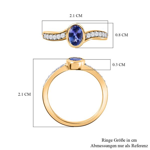 Tansanit und Zirkon Ring - 1,22 ct. image number 6