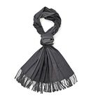Eleganter Ombre-Schal mit Fransen, 68x180 cm, Steingrau