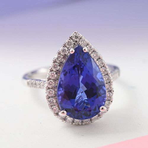 RHAPSODY zertifiziert und geprüft AAAA Tansanit und VS-EF Diamant Ring in 950 Platin - 6,25 ct. image number 1