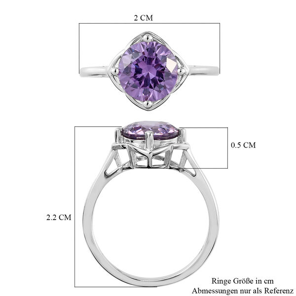 LUSTRO STELLA - Amethyst Zirkonia-Ring, 925 Silber platiniert  ca. 3,35 ct image number 7