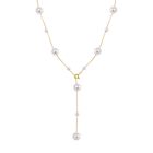 Weiße Muschelkernperle Halskette, flexibel, 925 Silber vergoldet