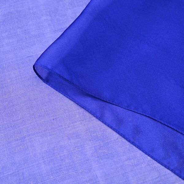 LA MAREY - 100% Maulbeeren-Seidenschal, Chiffon, 110x180 cm, königsblau image number 3