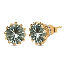 Prasiolith Ohrringe - 6,89 ct.