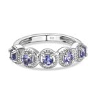 Tansanit Ring, 925 Silber platiniert, (Größe 16.00), ca. 0.56 ct