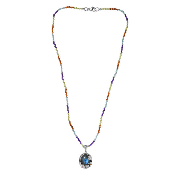 EVER TRUE AAA Labradorit, Mehrfarbig-Turmalin Schmuckset ca. 45 cm ca. 27.93 ct image number 4