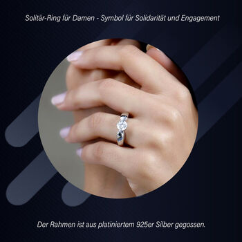 Moissanit Ring, 925 Silber  platiniert  - 0,94 ct.