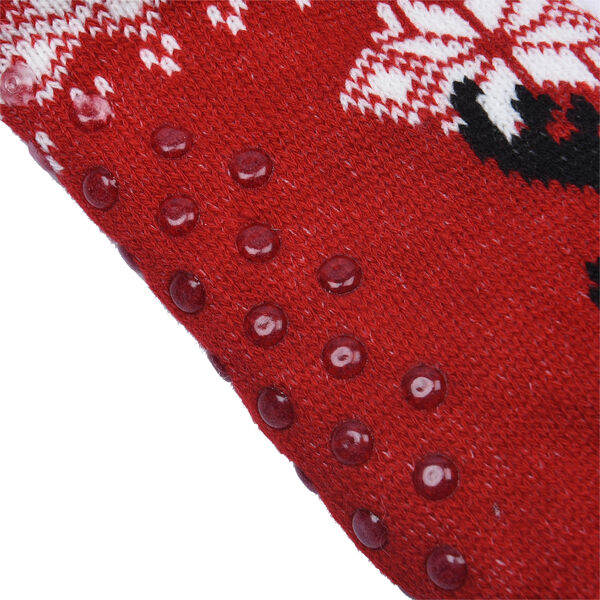 2er-Set - 2 Paar rutschfeste Haus Socken mit warmem Sherpa Futter, Einheitsgr&ouml;&szlig;e Weihnachtsmotiv, Rot und Blau&nbsp; image number 4