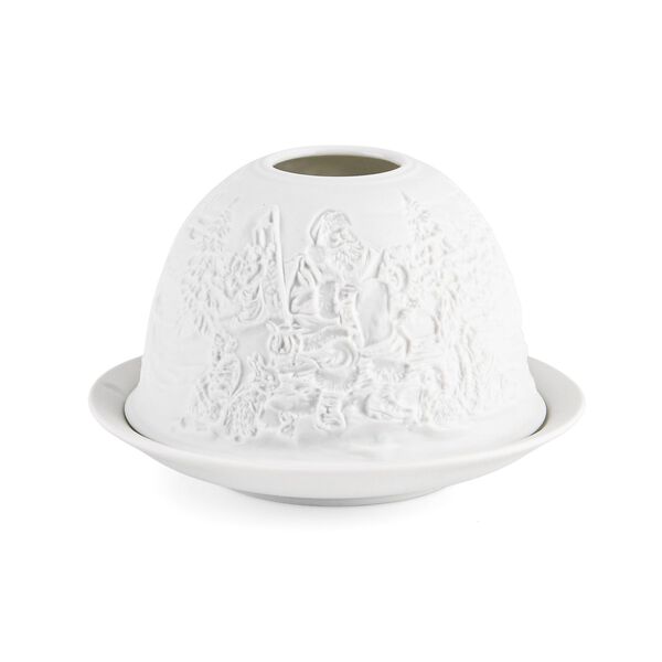 LED-Porzellan-Teelichthalter - Motiv Weihnachtsmann und Schneemann, 13-Farben-LED mit Fernbedienung, Durchmesser 10,5 cm, H&ouml;he 7,5 cm image number 4