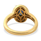 Blauer Saphir und Zirkon-Halo-Ring, 925 Silber vergoldet, 1,10 ct. image number 5