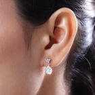 Natürliche, äthiopische Opal und Zirkon-Ohrhänger in Silber image number 2