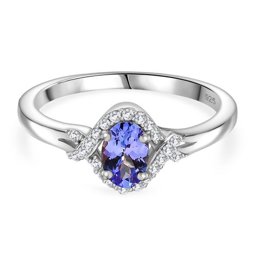 Tansanit und Zirkon Ring, 925 Silber rhodiniert - 0,65 ct. image number 0